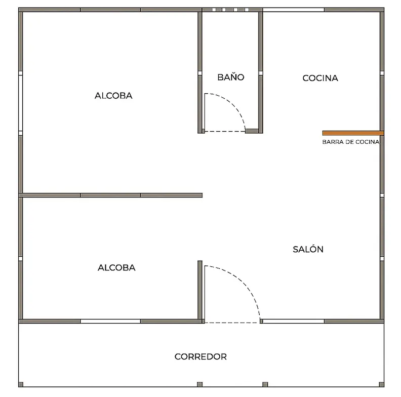 Casa prefabricada de 36m²